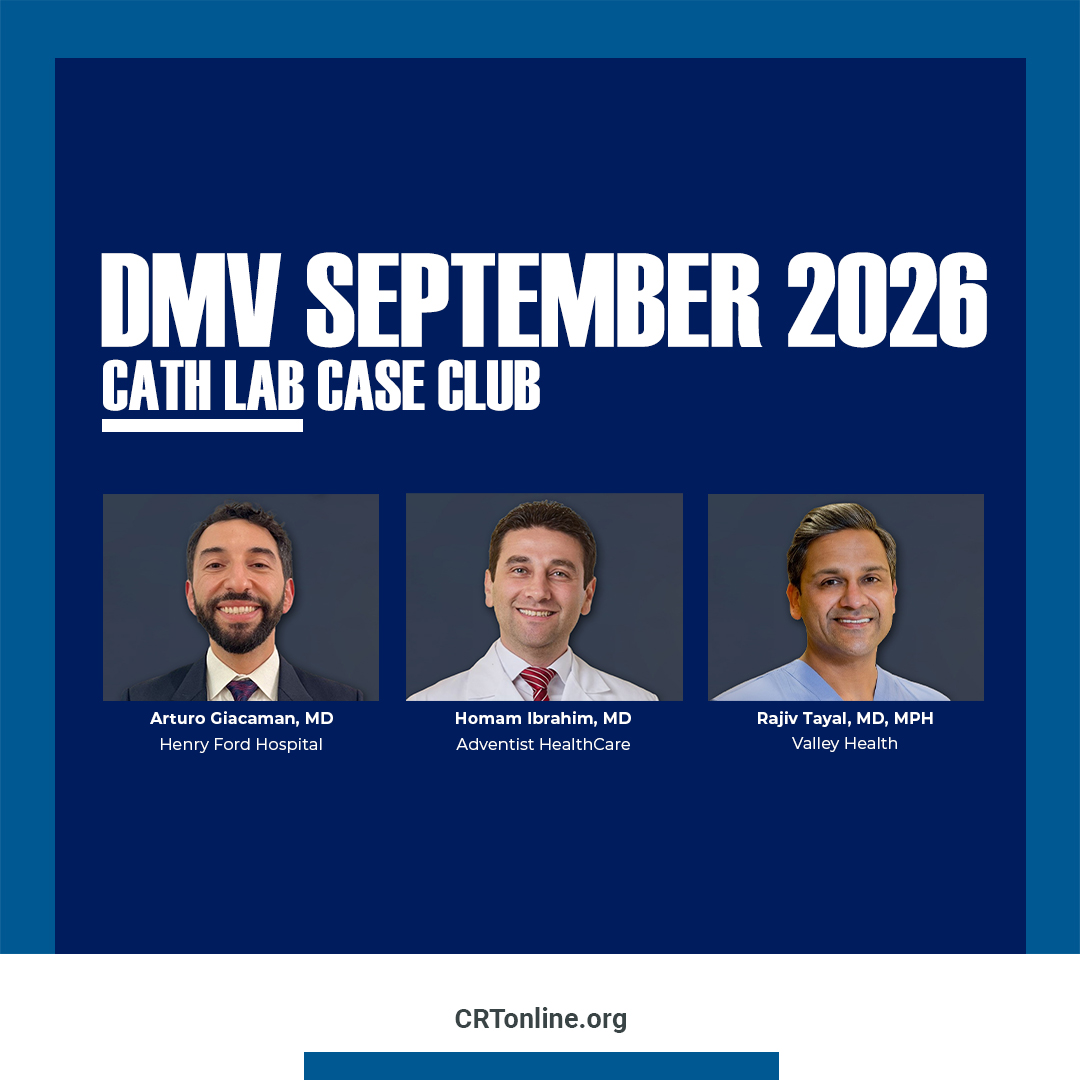CRT_meeting's tweet photo. Join #CRTTV for the September DMV Cath Lab Case Club! Register now on https://t.co/Lh9ErZtVPO to be part of the discussion with Drs. Arturo Giacaman, Homam Ibrahim and Rajiv Tayal 🫀
#cathlab #interventionalcardiology #cardiology #healthcare #health #CRTonline #medicine https://t.co/SmgmlWB0ap