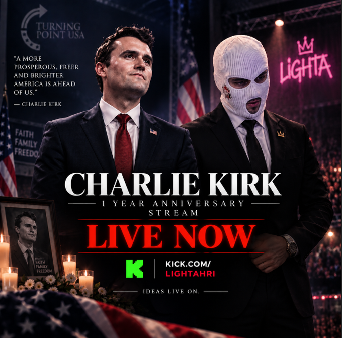 clipzforlighta's tweet photo. 🔴WE ARE LIVE NOW.  📷The Charlie Kirk Tribute

 Stream is officially LIVE.  📷 Huge Session 📷 Full 

Lighta Community  📷 WATCH LIVE NOW:

https://t.co/3Quje0wTfs📷 🫡🇺🇸 https://t.co/IL6WlnngGn