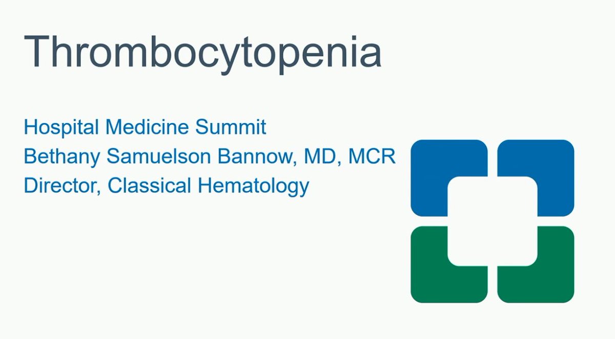 medpedshosp's tweet photo. Dr. @bsamuelson_md presenting #Thrombocytopenia at @ClevelandClinic Hospital Medicine Summit #ccfhm26 @MoMohmandMD @whinnec https://t.co/4gBUDobcdt