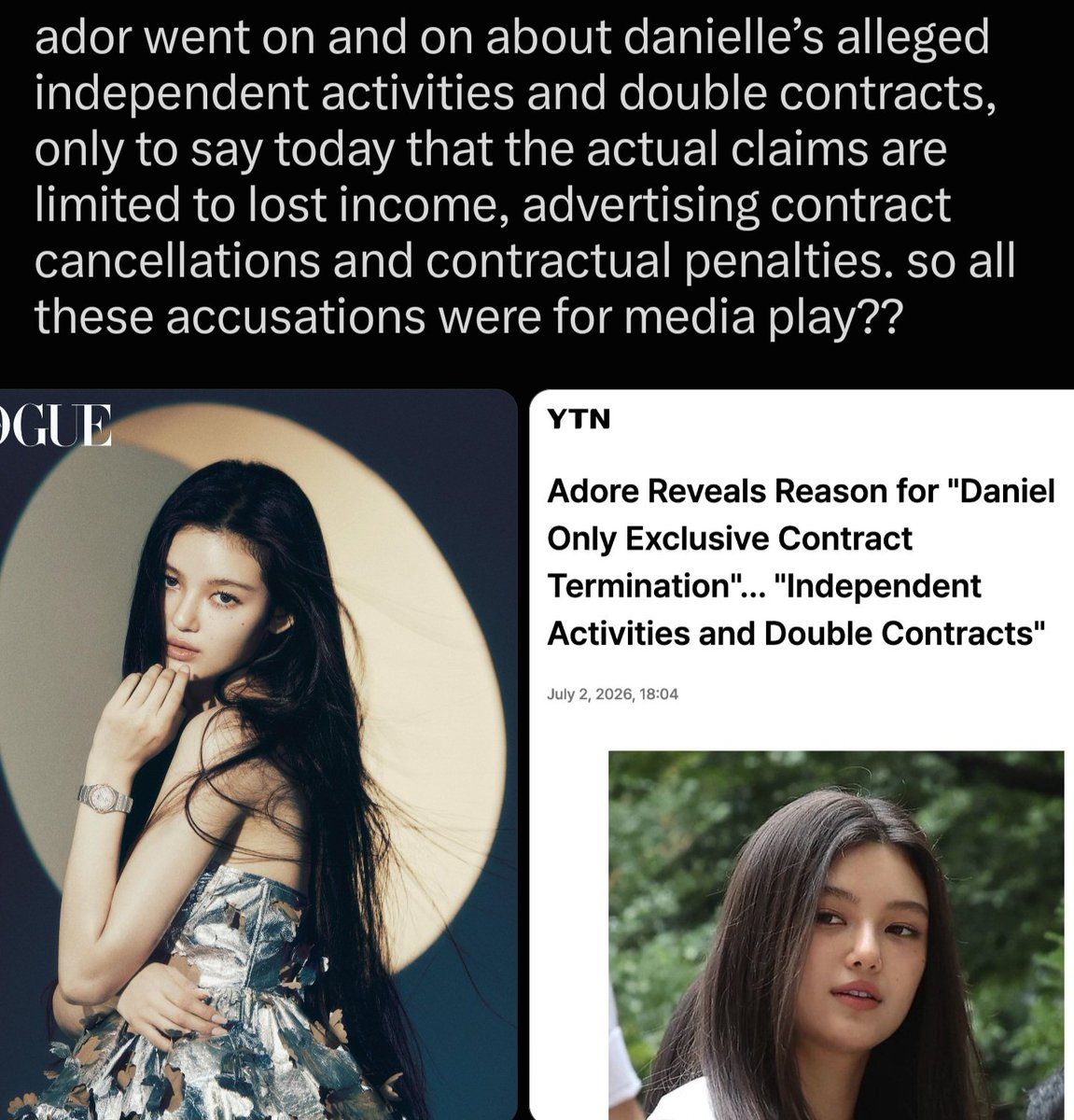 bllueesr's tweet photo. $HYBE remains in red and yet, #Ador continues to extend the hearing (which so far has not presented any concrete evidence against Danielle).

 In other words, the expenses continue and the lawsuits do not end...📉

$KOSPI KRX: 352820

#ENGENE_Withhold_HYBE_Funds https://t.co/I8bvqrUfrC