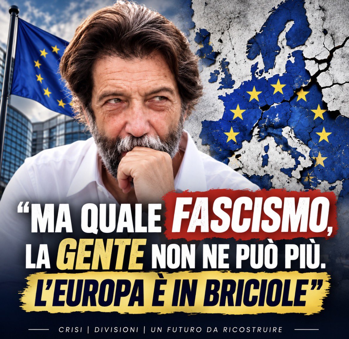 FrenkieWoody's tweet photo. 🔥 “MA SMETTETELA CON QUESTE IDEOLOGIE!”

Massimo Cacciari mette il dito nella piaga: continuare a spiegare tutto con le parole “fascismo” e “nazismo” rischia di nascondere il problema vero.

Secondo il filosofo, dietro l’avanzata di AfD in Germania e di posizioni come quelle di Vannacci in Italia c’è soprattutto una società stanca e arrabbiata: ceto medio che si impoverisce, salari che arrancano, servizi insufficienti, mobilità sociale bloccata e crescente sfiducia nella politica.

👉 “L’Europa è in briciole.”

Milioni di cittadini non sarebbero diventati improvvisamente estremisti: una parte di quel voto sarebbe soprattutto un voto di protesta contro chi ha governato finora.

E allora la domanda è semplice:

continuare a etichettare gli elettori serve a fermare questi partiti… o li rende ancora più forti?