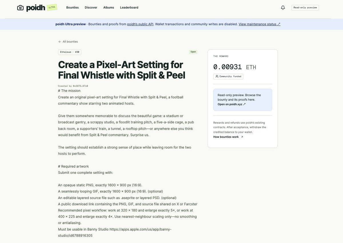 kennyistyping's tweet photo. new poidh frontend just dropped

poidh ULTRA by @Felirami 📸

https://t.co/mhqxE689nZ https://t.co/MrWtPmsWF3