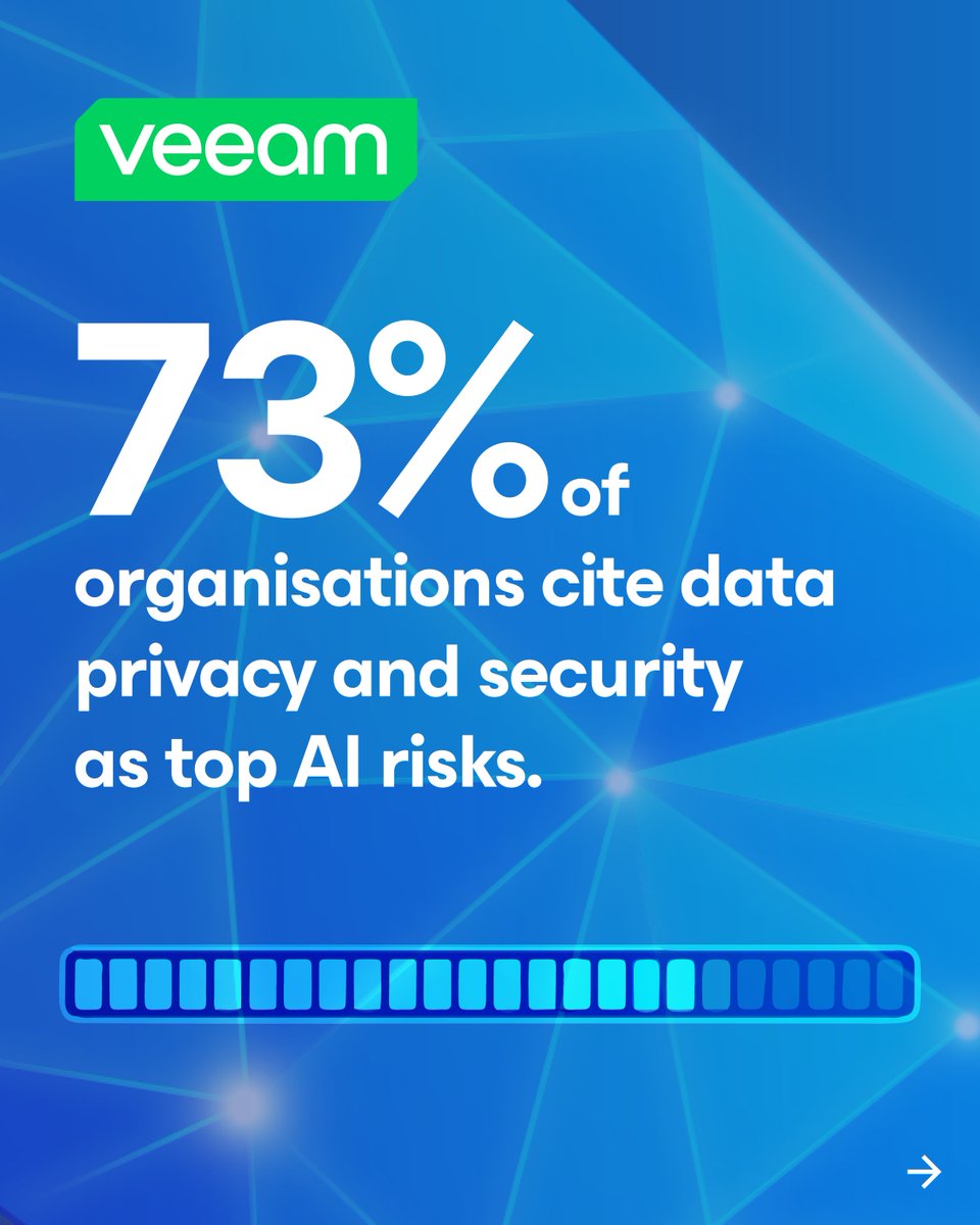 Veeam_UKI's tweet photo. For safe AI acceleration at scale, you need one core piece of intel: context.
In this white paper, we teach you the practical strategies to connect data, AI systems, and governance signals so you can enforce controls &amp; protect your data with confidence ⤵️ 
https://t.co/Oc3YJJYpoS https://t.co/X8gCTFLpX9