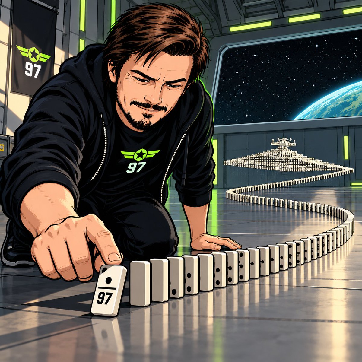 HorstStaleyRH's tweet photo. One domino at a time https://t.co/Pse36WglH8