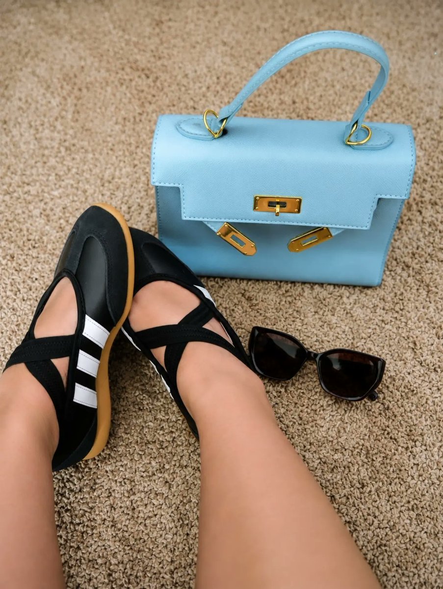 ManualThacp2's tweet photo. Girly with a sporty touch. Two-piece polka-dot set: Amazon Fashion 
Purse: TikTok 
Flats: Adidas Originals 
Sunglasses: TJ Maxx 
Earrings &amp; necklace: Raeliv Boutique https://t.co/Q0qOIAWGNn