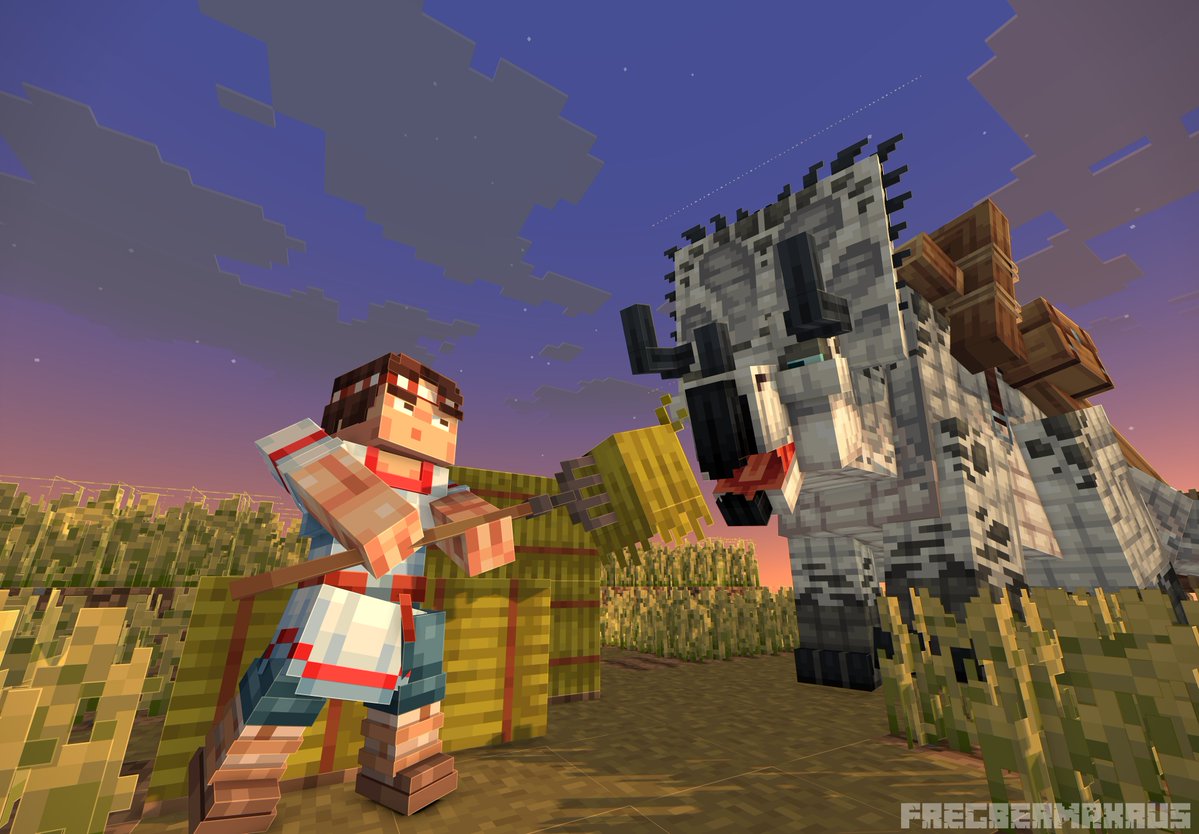 FregberMaxRus's tweet photo. Triceracow—you can use it not only for battles, but also for farming: plowing garden beds and planting seeds (if there are seeds in the chests). Or, well, for moving a lot of stuff around. And you can even milk it! :)
#minecraft #blockbench #dinosaurs #minecraftmodel #mcmodel https://t.co/sbZo88CzR8