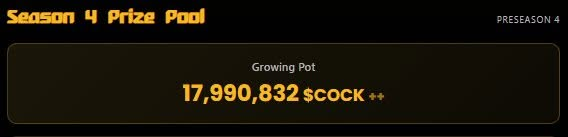PlayChickenSaga's tweet photo. 🏆GRAND FINAL POOL    

Currently at 17,990,832 $COCK++    

Every item crafted and every egg bred feeds this. 11 weeks until someone takes 23% of it. https://t.co/9cZRTCLi2L