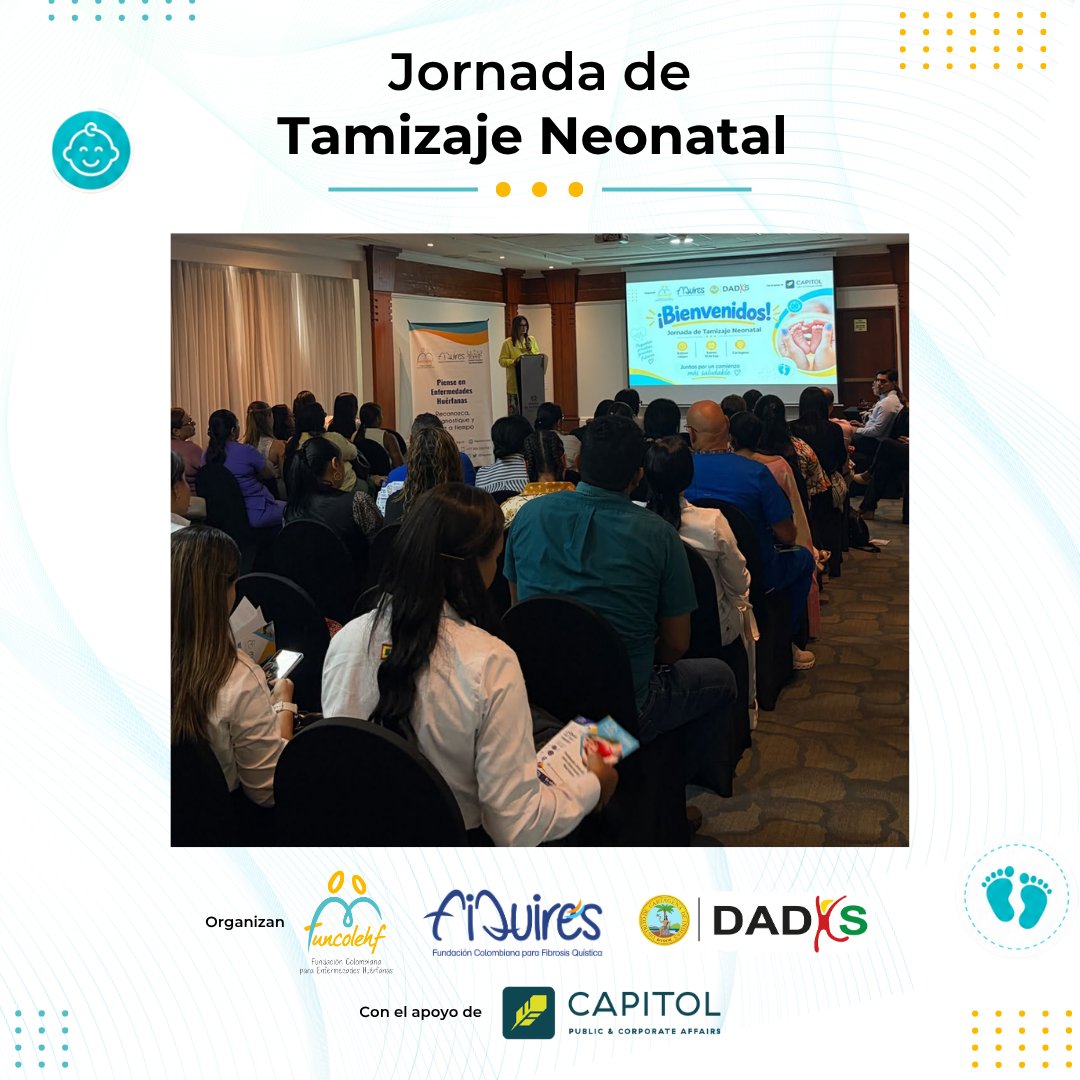 funcolehf's tweet photo. #Cartagena nos abrió las puertas
Realizamos la Jornada de #TamizajeNeonatal, un espacio para fortalecer el conocimiento de quienes cuidan la salud de recién nacidos en el Distrito y departamento de Bolívar
@GobDeBolivar @AlcaldiaCTG 
#FUNCOLEHF #FIQUIRES #EnfermedadesHuérfanas https://t.co/8TKmhBjUkK