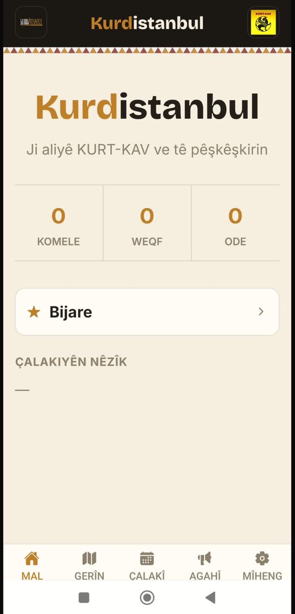 KurdKav's tweet photo. 📣 DUYURU 
Kürt-Kav olarak Kürdistanbul uygulamasını hayata geçirmiş bulunmaktayız. Uygulamayı gerek Apple Store gerekse de Google Play üzerinden telefonunuza indirebilirsiniz.
Bu uygulama ile İstanbul’da bulunan Kürd 
kurumlarının ve topluluklarının kamuya açık etkinlik, toplantı, kültürel faaliyet ve organizasyonlarını tek bir platformda takip etmeyi, kayıt altına almayı ve kullanıcılara zamanında duyurmayı amaçlamaktayız.
Bu doğrultuda İstanbul’da faaliyet gösteren Kürd kurumları ve topluluklarının vakfımızla temasa geçmesini rica ediyoruz. 
Bu duyurumuzu paylaşarak bize destek vermeniz dileğiyle.

Uygulama 🫴 https://t.co/SRzVgbHMRQ

📌DAXUYANÎ 

Wekî Kürt-Kav, me sepana "Kürdistanbul"ê da destpêkirin. Hûn dikarin vê sepanê ji Apple Store an Google Playê daxînin li ser telefona xwe. Bi rêya vê sepanê, em armanc dikin ku çalakiyên giştî, civîn, çalakiyên çandî û karûbarên saziyên Kurd û civakên Kurd li Stenbolê bişopînin, belge bikin û di wextê xwe de ragihînin hemû jî li ser platformeke yekane. Ji bo vê armancê, em bang li saziyên Kurd û civakên Kurd ên li Stenbolê dikin ku bi weqfa me re têkiliyê deynin. Em hêvî dikin ku hûn bi parvekirina vê daxuyaniyê piştgiriyê bidin me.
Sepan 🫴 https://t.co/SRzVgbHMRQ