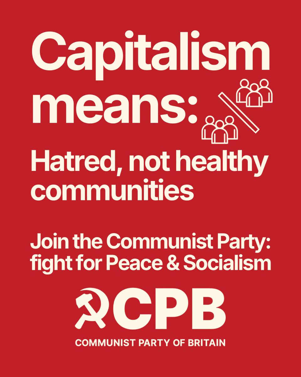 CPBritain's tweet photo. The ruling class, and their bought and paid for politicians and media, spread hatred and division to distract from the real problems of the system and the real culprit.

Working people shouldn’t be fooled. Unity is our strength. Capitalism is the enemy.

🔗 https://t.co/ewdB3voPqM