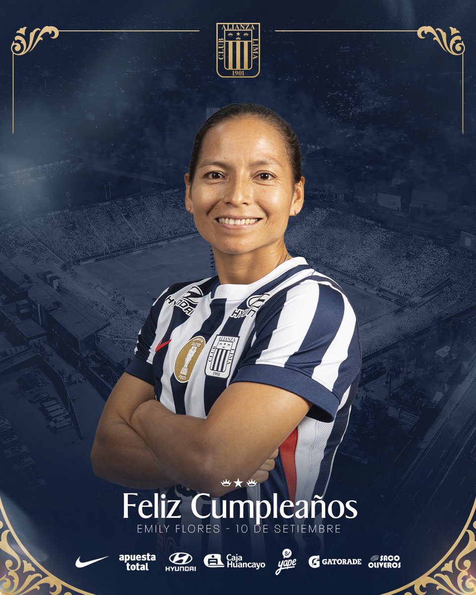AlianzaLimaFF's tweet photo. ¡𝗙𝗲𝗹𝗶𝘇 𝗰𝘂𝗺𝗽𝗹𝗲𝗮𝗻̃𝗼𝘀, ‘𝗣𝗲𝗾𝘂𝗲’! 💙🔝

Saludamos afectuosamente a nuestra Bicampeona, Emily Flores, y deseamos que pase un excelente día. 🎉

¡Envíale un saludo en los comentarios! 😀 https://t.co/cObgXa6t4F