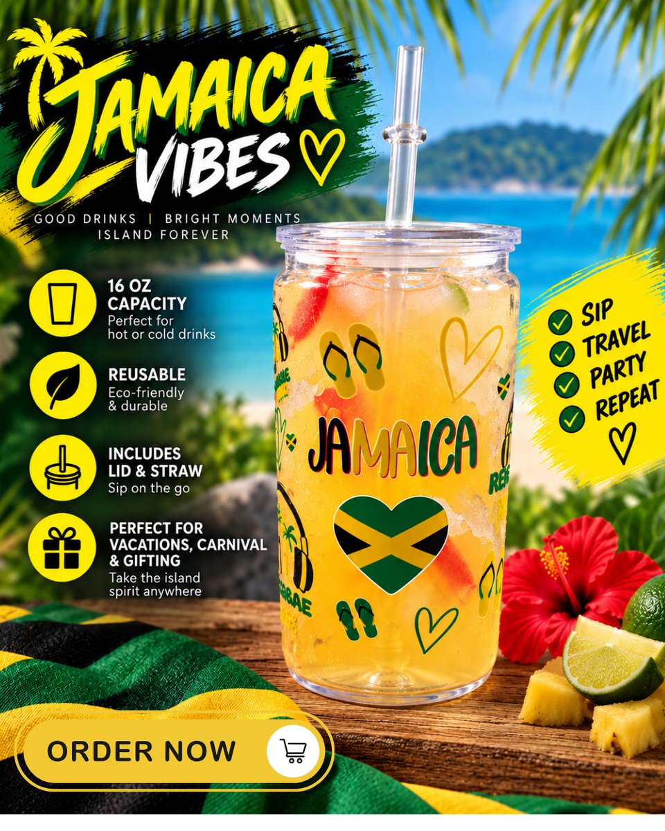 carnival_mode's tweet photo. Rep your island Jamaica 🇯🇲🇯🇲 with our acrylic cups! Sip. Travel. Party. Repeat with Carnival Mode merch. This cup is perfect for vacations, fetes, and gifting! Visit https://t.co/UeTsE53SsF #Jamaica #Carnivalmode #MiamiCarnival #Trending #Caribbeanculture #reggae #soca https://t.co/siSgbXbQzJ