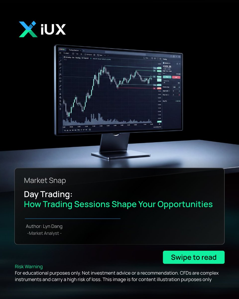 iux_official's tweet photo. Day Trading, timing matters. Trading sessions shape market conditions, execution and opportunities — but no single session is best for every strategy.

[1/2]

#DayTrading #TradingSessions #MarketOutlook #Trading #MarketSnap https://t.co/Ayfymgn9Qj