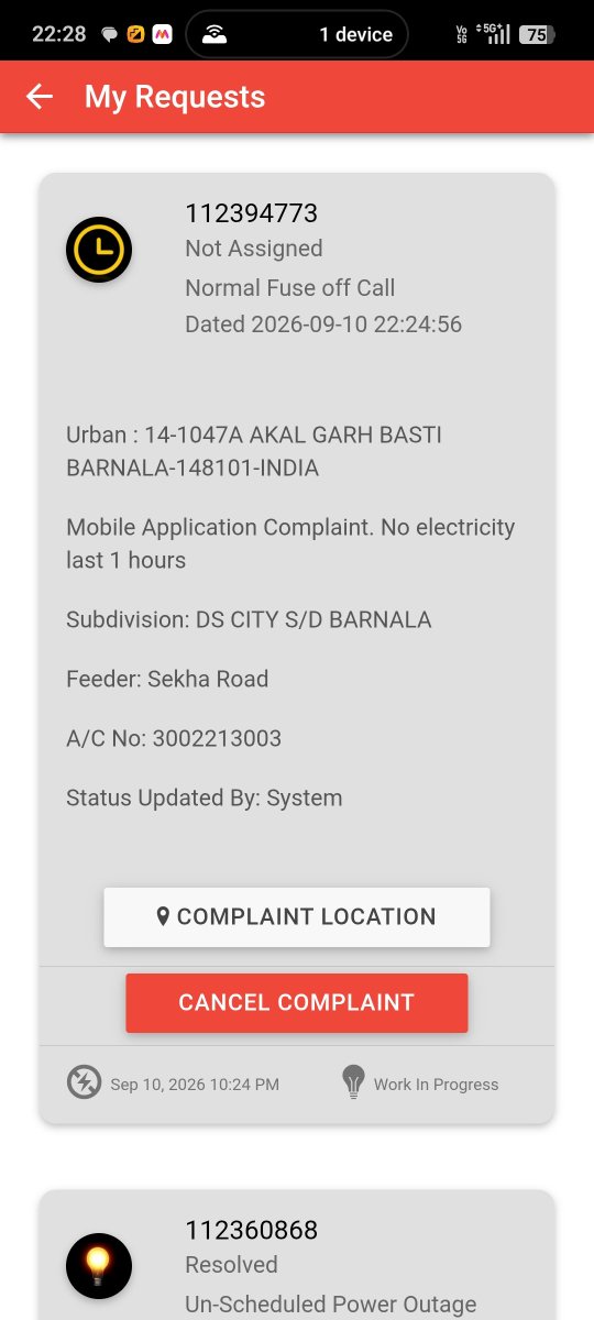 Carlobueno's tweet photo. @PSPCLOfficial
You marked the previous complaint as resolved, but power went off again at 10:22 PM. Earlier it cut at 7:30 PM and returned at 9:00 PM. I have registered a new complaint no. 112394773 (previous was 112360868). This erratic cycle every night is very frustrating. https://t.co/FRUC8AjvVK