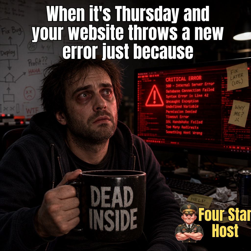 4starhost's tweet photo. If your site is inventing new errors mid‑week, it’s time for mission‑ready hosting. https://t.co/9rspNrLTrM
#WebHosting #WebsiteSpeed #SmallBusiness
#DigitalMarketing #OnlineBusiness #TechTips
#BusinessGrowth #EntrepreneurLife #WebDesign
#FourStarHost #FastHosting #WebsitePerformance
#SpeedMatters #SecureHosting #TechSolutions
#HostingProvider #ManagedHosting #WordPressHosting
