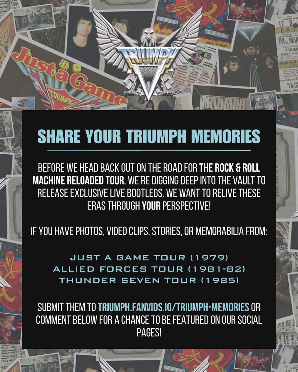 TriumphTheBand's tweet photo. As we dig through the vault for these exclusive live bootlegs, we want to relive these eras through YOUR perspective! https://t.co/6LD4WuQ4dv