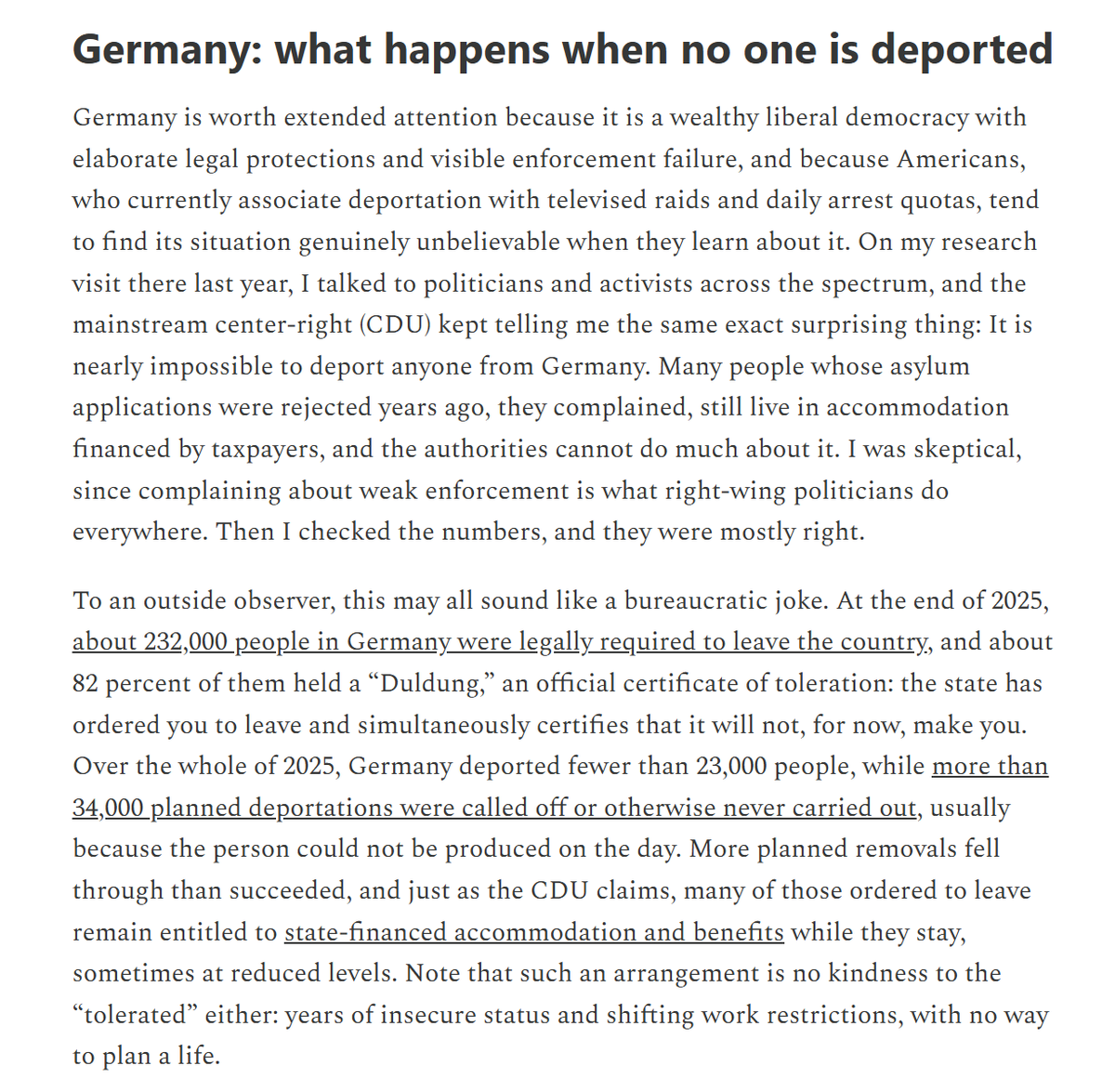 akoustov's tweet photo. For folks who still don't understand why more and more Germans have concerns about immigration: 

As I wrote in July, predicting the AfD's further rise, it's now almost impossible to deport anyone from Germany, even when their asylum application is denied or they commit a crime. https://t.co/Wzgx9HyQVY