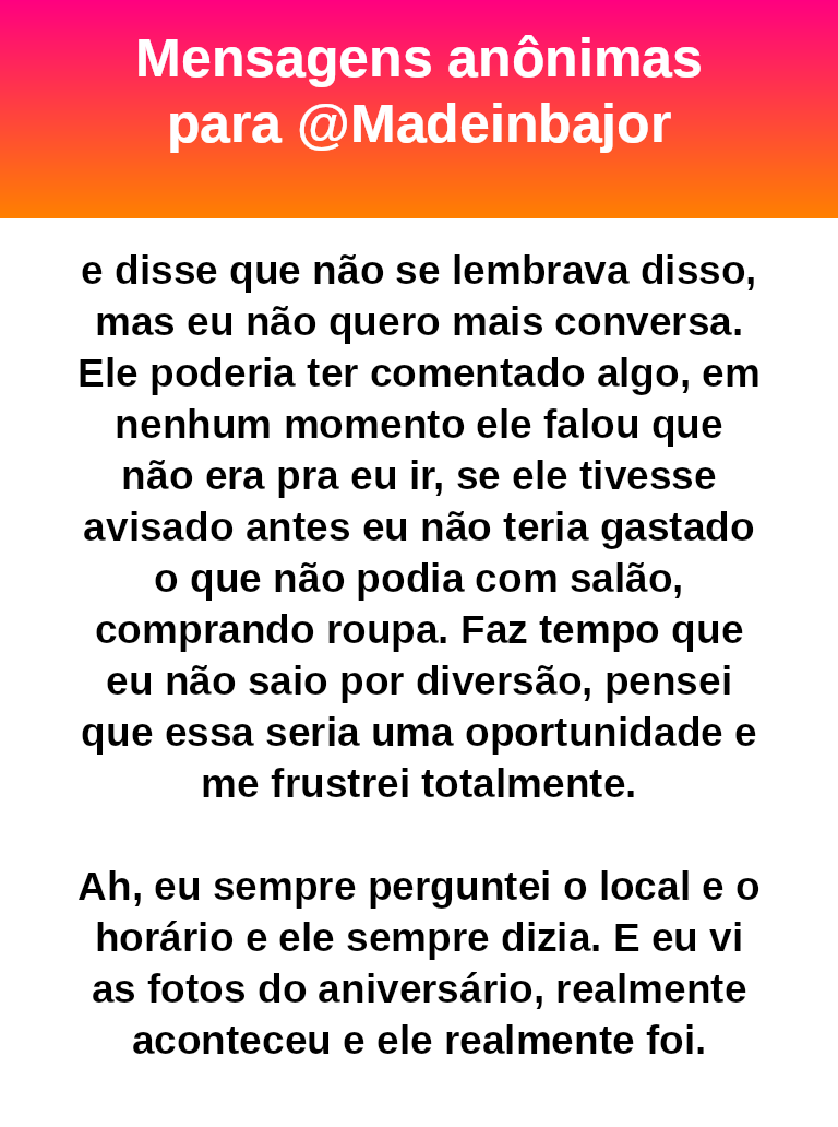 madeinbajor's tweet photo. Gente mas isso é um casamento mesmo?
Fazia tempo que eu não via uma comunicação tão falha assim entre duas pessoas. Tô chocada e nem é meme.  #bajo45729 https://t.co/JYGd6tkC2I