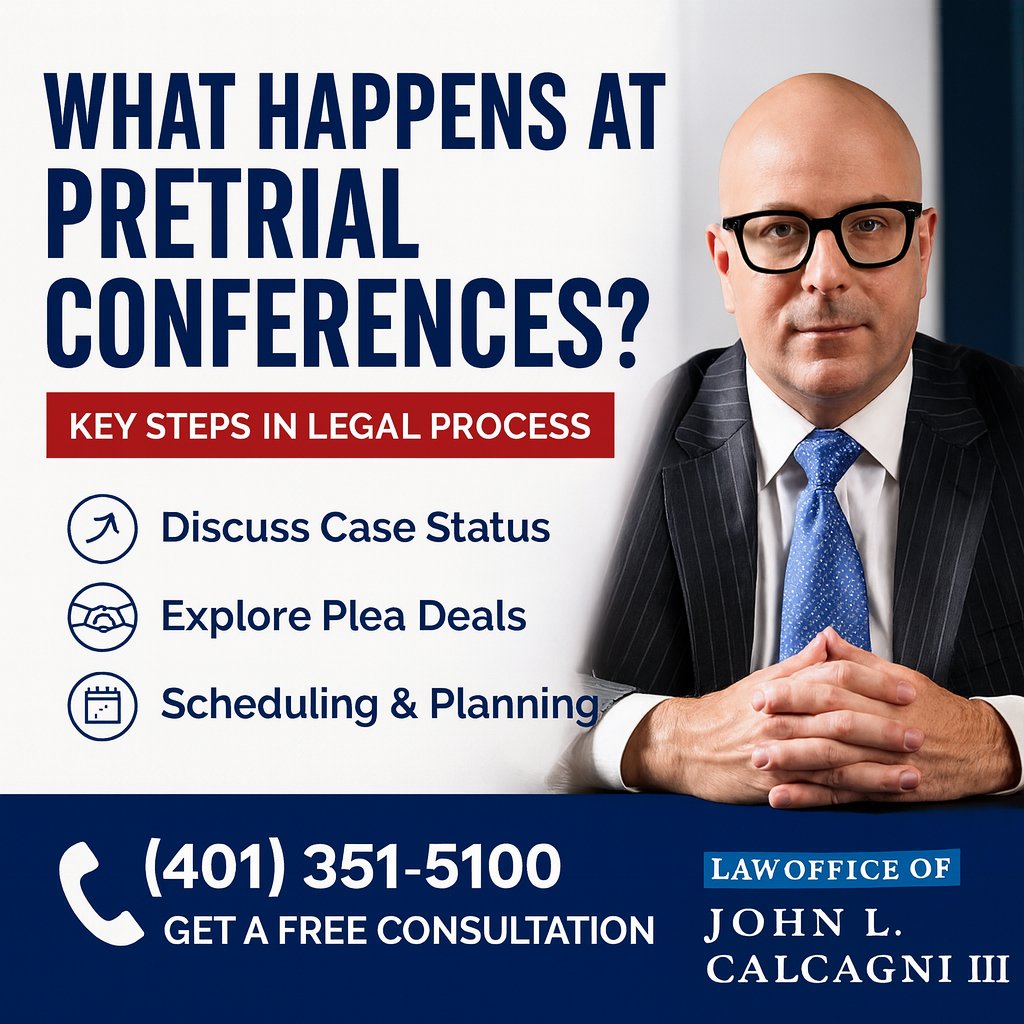 CalcagniLaw's tweet photo. What Happens at Pretrial Conferences?

Pretrial conferences are meetings where parties discuss case status, potential plea deals, and scheduling.

https://t.co/37wD7OGr3T

#LegalProcess #CriminalLaw https://t.co/yhSOvAPVue