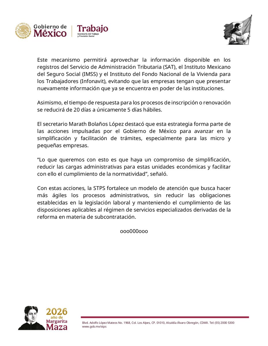 STPS_mx's tweet photo. Simplifica Secretaría del Trabajo y Previsión  Social renovación  del REPSE para micro y pequeñas empresas. https://t.co/HWcalHS1L3