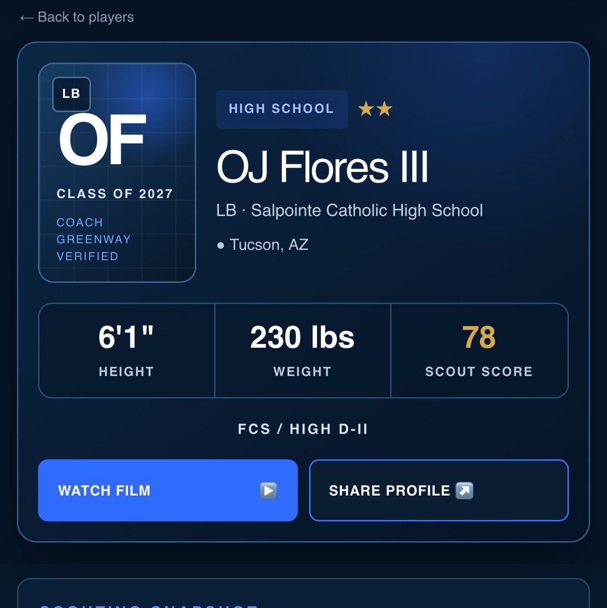 AGEDITS32's tweet photo. 🚨ADDED TO THE SITE🚨
2027 LB @OJFlores3 

Check him out ⬇️
https://t.co/KzXYZ68Bgr https://t.co/Sn7746JiGe