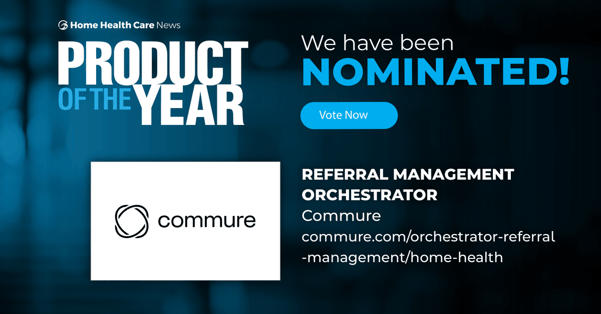 CommureOS's tweet photo. Commure Orchestrator is up for @HHCareNews Product of the Year in Home Health & Home Care Operations Management Software.

Orchestrator reads referrals from fax, email, and portals, runs eligibility checks, and writes straight into the EHR, so intake teams get a full packet and can accept/decline faster. It's processing thousands of referrals weekly across thousands of payers and facilities.

Faster referrals = faster care. Vote through 9/30:
👉 https://t.co/508CoU6Nqj
More on Orchestrator: https://t.co/lw259XzJcg