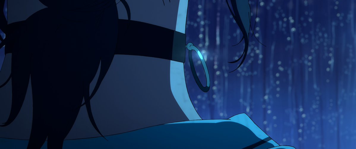 RezeArcFrames's tweet photo. I wonder if any blind viewers clocked the twist that Reze was the bomb devil based on the choker. Not only does she keep the pin covered, but she also tends to stay to Denji's right to hide it from view. https://t.co/6pdOYrBEqc
