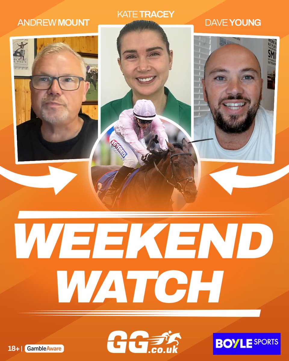 ggcouk's tweet photo. 🚨 WEEKEND WATCH IS LIVE 🚨

@KateTracey12 takes you through our best bets for a huge Saturday of racing from Doncaster, Chester & Leopardstown.

Find out who @TrendHorses & @CheltmentalFB are backing below! 👇

📺 WATCH NOW: https://t.co/pdi4SjnPhW

🤝 Kindly sponsored by @BoyleSports.

18+ | #Ad | GambleAware