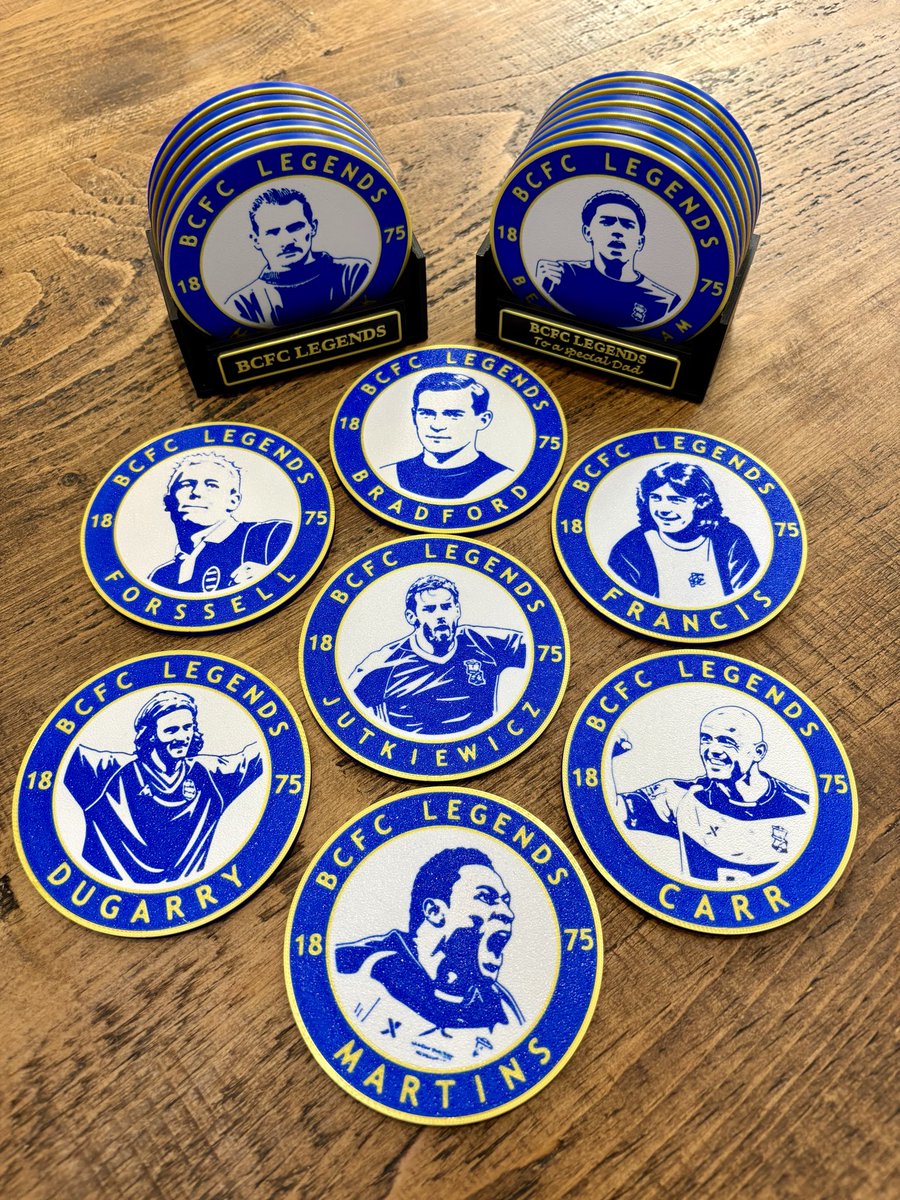 cdto3d's tweet photo. Who would you have in your collection? Buy your #BCFC Legends Coasters and have a drink on them! Available on https://t.co/PcOB8WTzMP you can even build your own coaster! #KRO https://t.co/i6daN35c3k