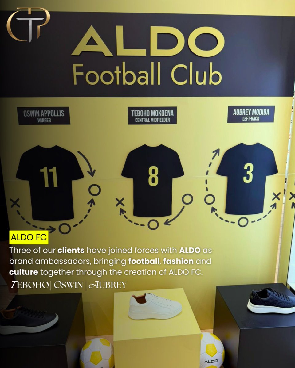 OffTheP1tch_'s tweet photo. Three athletes. One team. One powerful collaboration. ⚽️✨

We’re proud to have brought together Teboho, Oswin &amp; Aubrey with ALDO to create ALDO FC - a partnership where football, fashion and culture meet.

We create moments that move beyond the pitch.

#OffthepitchTM #Aldo https://t.co/feMFgDE4BG