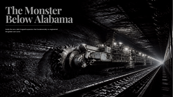sri795500's tweet photo. The Monster Below Alabama 
Building a world-class underground mine usually means taking on massive debt, suffering years of delays, and diluting shareholders.
Warrior Met Coal just did the complete opposite.
They brought Blue Creek online eight months ahead of schedule, completely on budget, and funded the entire 957 million dollar development out of operating cash flow without taking on a single dollar of debt.
The result? 
An 88 percent expansion in production capacity and a first-quartile cash mining cost of 92.53 dollars per short ton.
https://t.co/X9sin9KRjC