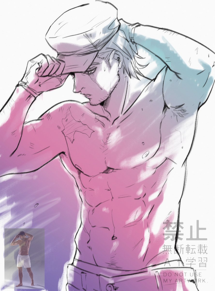 holansheila's tweet photo. ☂️🪬Sketching Enjin and Gris with some Pinterest refs～Enjin is definitely leaner and more slender, while Gris has bigger muscles and a thicker waist. Contrast between their waist sizes is kind of my favorite part🤤 https://t.co/ZDbuJYnY2D