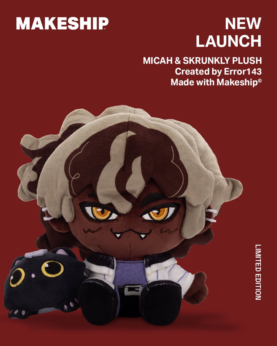 JennyViPham's tweet photo. Micah an Skrunkly Plushie available now on Makeship! https://t.co/g2vJdYnEC4
