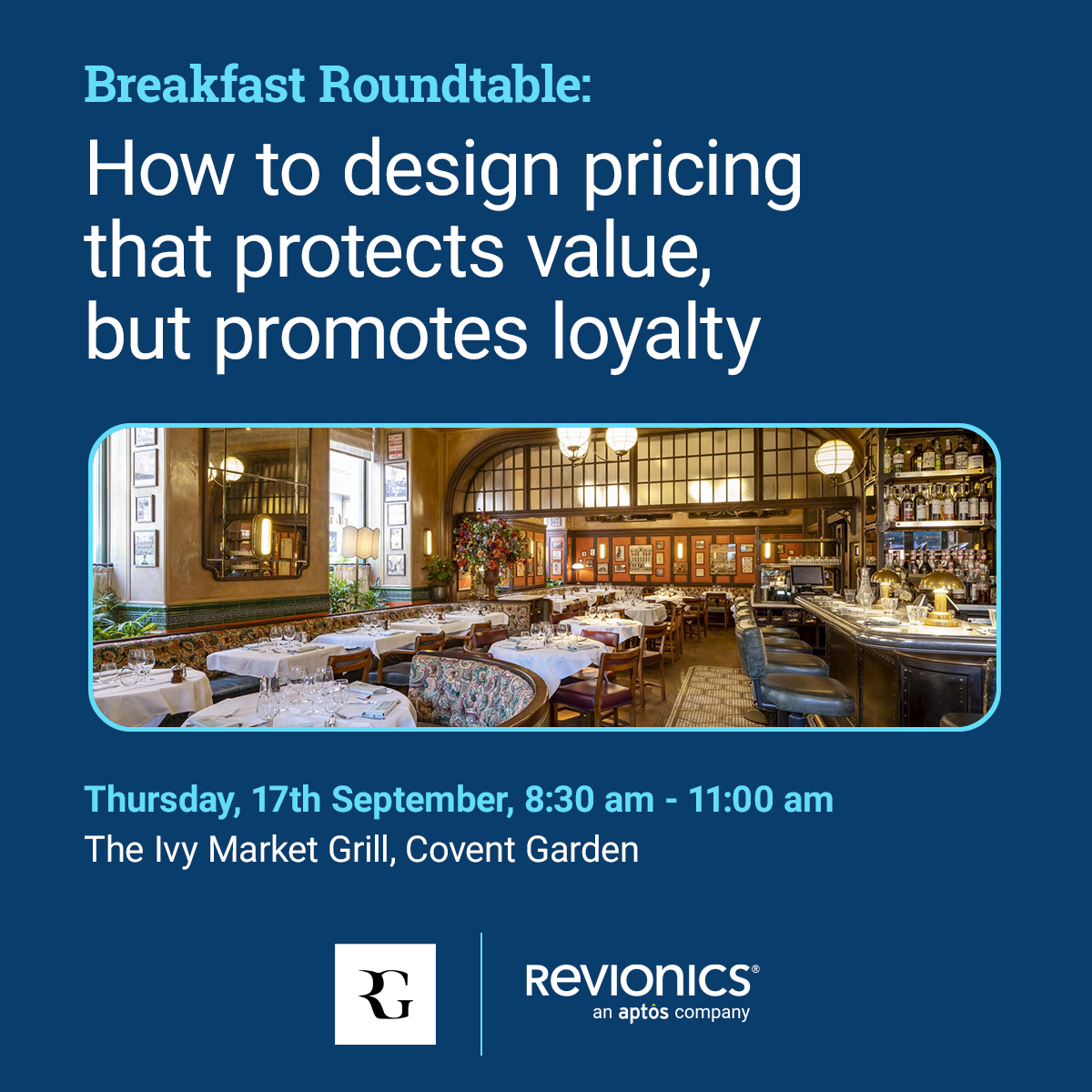 Revionics's tweet photo. Just one week to go until our breakfast roundtable in London, in partnership with Retail Gazette.

A few places remain for retail leaders to exchange ideas on pricing strategies that protect customer loyalty and drive profitable growth.

Details here ➡️ https://t.co/CEBdmPWT8X https://t.co/tbBXQmzRCV