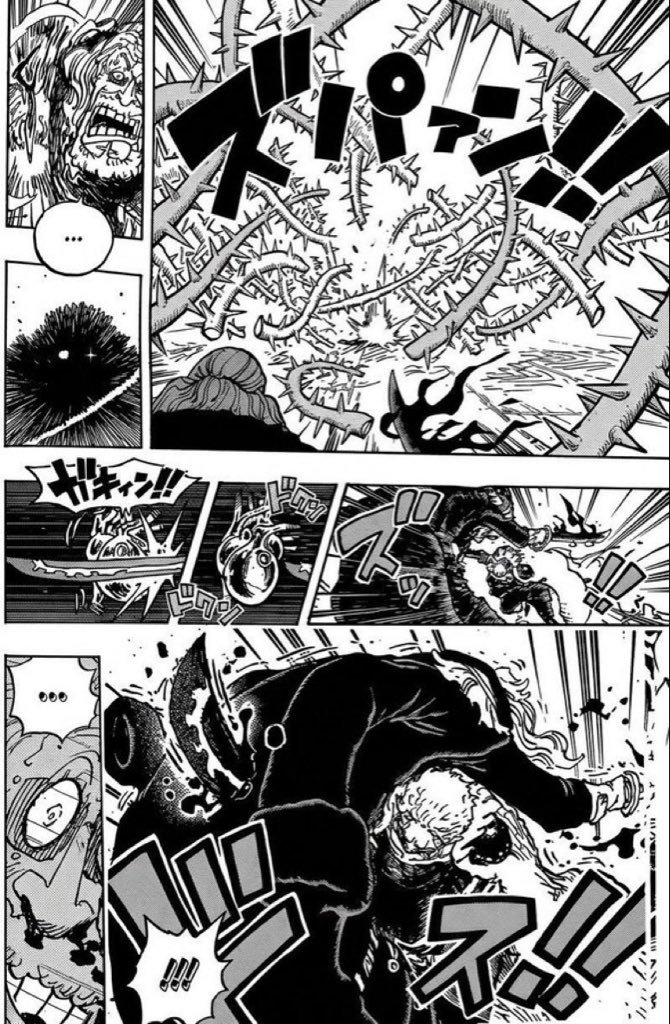 marimosilent's tweet photo. #ONEPIECE1193 Apparently Oda's set up power system for Zoro is too confusing for some so let me simplify it..

- In Wano Zoro acquired great grade blade Enma, This blade is stated to have the ability to forcefully suck out a user's ryuo. Meaning if not controlled, the wielder will release too much Haki into the sword & collapse.

- Zoro successfully tames Enma in his fight against King by controlling the amount of Haki he releases into his swords instead of letting Enma drain it out of him.

- As for how Wado Ichimonji and Sandai Kitetsu come into the picture? Well simple.. During the flashbacks with shimotsuki Kozaburo he mentioned that each blade has it's own unique personality.. A swordsman is one who tames the sword's nature & bends it to their own will.. He mentions that it's a joke that deadly swords are believed to be cursed.. Calling a sword cursed is something only the weak do and it should be considered praise as it only means that the sword is doing it's job right. Zoro himself mentioned that Oden must've been able to wield Enma with ease & realised it wasn't the swords, it was his own power that was lacking. This lead to Zoro breaking free from the belief that a sword could be cursed and therefore he successfully learned to release Haki onto his blades on his own command.

- Now how CoC ties into this is pretty simple.. When Zoro fights he has the ability to either release a little amount of Haki into his swords or alot.. Whenever Zoro is in a state where he decides to pour alot of Haki into his swords, he enters his ''King Of Hell'' state.. This suggests that Zoro is releasing so much Haki that even his CoC leaks out of him & gets coated onto the swords.

- Zoro up until Elbaf was never aware of the fact that he possessed CoC because in his mind what he learned was only solely tied to Armament Haki. Now in elbaf it's up to Zoro to learn how to control his CoC in order to infuse it on his blades at his own command.