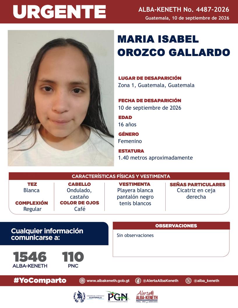 DiariodeCA's tweet photo. A través de la alerta #AlbaKeneth se mantiene la búsqueda de estas personas reportadas como desaparecidas. 🚨

Las autoridades hacen un llamado a la población para que, si cuenta con información que pueda contribuir a su localización, la comparta de inmediato. Cada dato puede ser de gran ayuda para reunir a estas personas con sus familias.

Si conoce su paradero o tiene información relevante, comuníquese al 1546. 📞