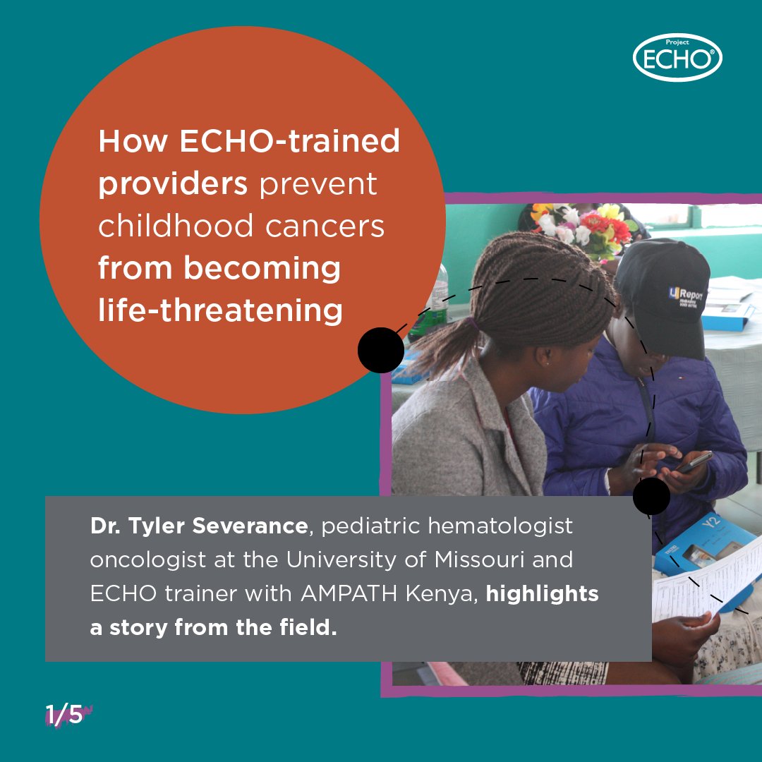ProjectECHO's tweet photo. ”Nearly 30% of cancers are curable if detected early.” For #ChildhoodCancerAwarenessMonth, learn how ECHO partners are preventing life-threatening childhood cancer outcomes through early detection. Read @Resolve_GH’s article about @ampathkenya: https://t.co/XxjF9xhsX9 https://t.co/kouPaJtdNP