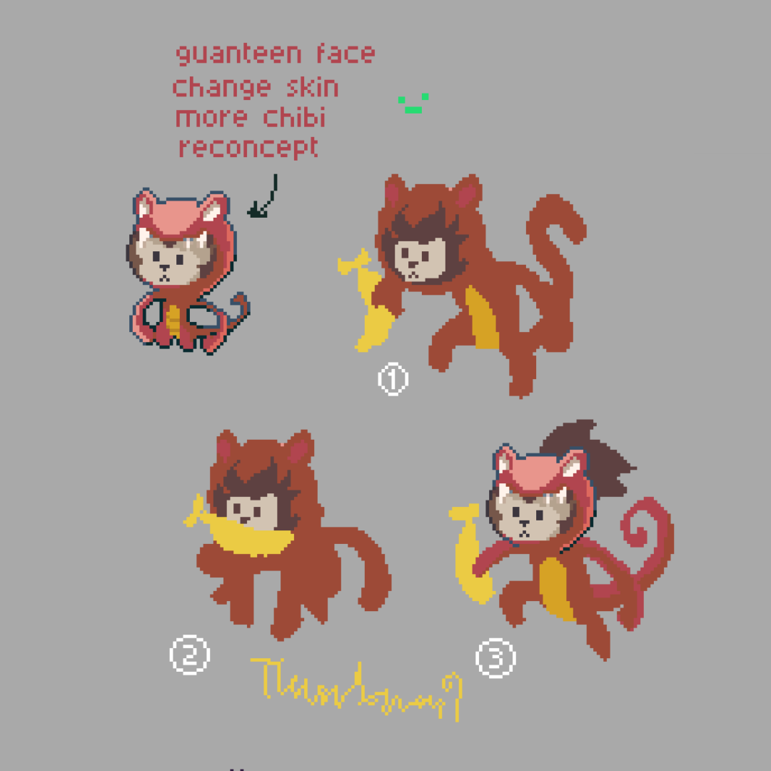 Siamassagi's tweet photo. 👀 Meet the Banana Monkey! 🐒✨

Take a look at our most annoying monster! 

🍌 Boomerang Banana: Spins back to hit you! 
🐒 Hit &amp; Run: Jumps to safety when attacked.

#Siamassagi #IndieGame #Pixelart #ThaiFantasy #IndieDev #IGNITEGAMESTUDIO 🔥 https://t.co/IlOlPBRo1t