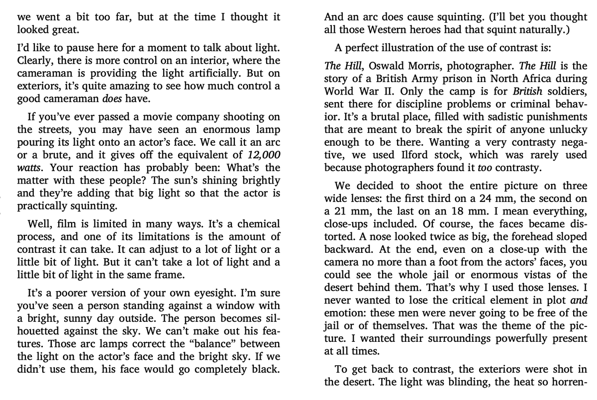 jasonachristian's tweet photo. If you're interested in how cinematography can be utilized to create various effects and moods, I highly recommend Sidney Lumet's chapter in MAKING MOVIES. He walks you through the cinematographic choices in various films. https://t.co/20AmGM6c77