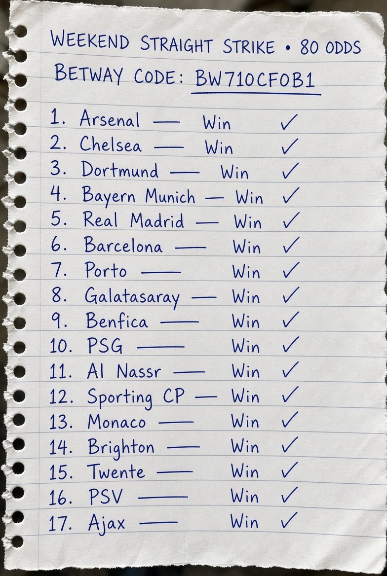 Theendm7ok's tweet photo. 🔹WEEKEND STRAIGHT STRIKE•80 ODDS🔹
🧾 BETWAY CODE: BW70F27FD6 https://t.co/sSRjw9gVAN
