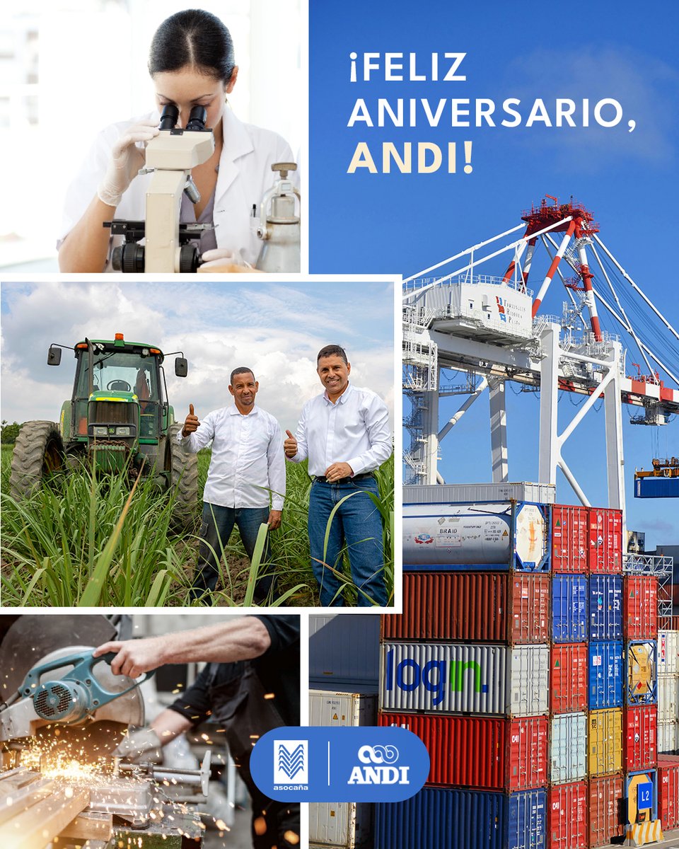 asocana's tweet photo. Hoy saludamos a la @ANDI_Colombia en su aniversario. 🇨🇴💙

Celebramos su aporte al crecimiento del sector empresarial, al desarrollo de las regiones y a la creación de espacios donde las empresas encuentran aliados para seguir avanzando.

Sigamos construyendo un mejor país. 🤝 https://t.co/zAMaL2EXaG