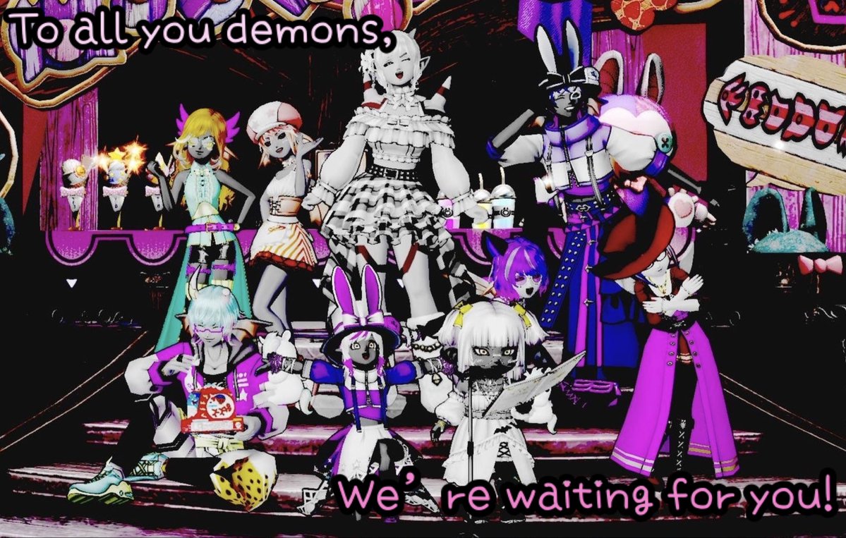 demonron_DQ10's tweet photo. #拡散希望
当日告知💜本日21:30より
#魔族交流会 【SWEET CHAOS】
開催いたしますっ❣️

🗓️9/11 21:30-22:30
🗺️ｻﾊﾞ30 バズスイーツカフェ
👗ｶﾗﾌﾙﾎﾟｯﾌﾟな魔族ﾄﾞﾚｱ🌈

魔族皆様のご参加お待ちしています🍭
#伏魔殿 #DQ10 #ドラクエ10 https://t.co/Z5X5XkcxAU