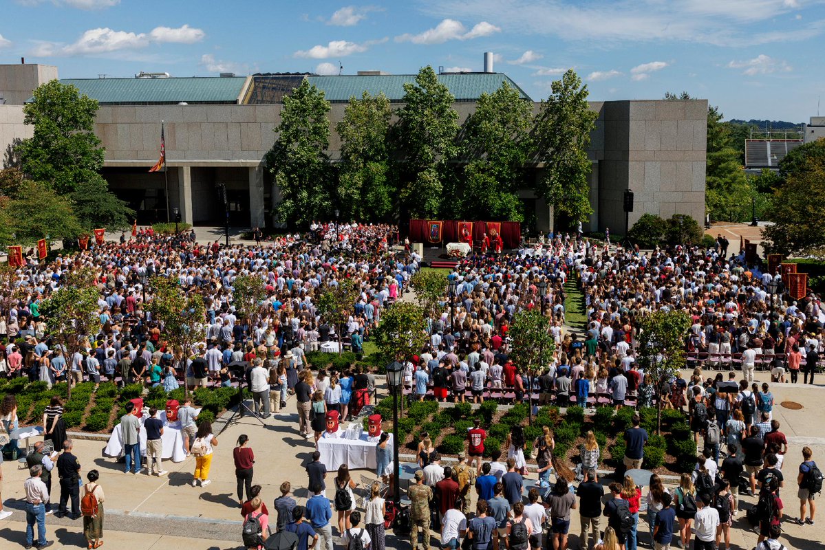 BostonCollege's tweet photo. A traditional opening of the school year at Jesuit institutions dating back to the Middle Ages, University President John T. Butler, SJ, celebrated Mass of the Holy Spirit today on O'Neill Plaza. 

Full Photo Gallery: https://t.co/s18GWeGrFo https://t.co/jiYHCQFFmt