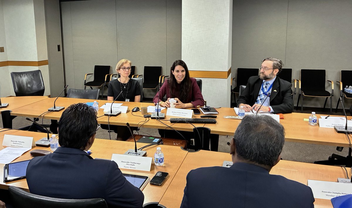 Deputy Assistant Secretary Bethany Poulos Morrison in a meeting with Sri Lankan Members of Parliament.