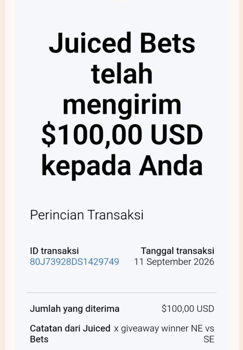 mrtalsa3's tweet photo. I'm extremely grateful for this $100 prize! 🙏🥹✨ 

Huge thanks to @JuicedBetsEV for being super legit and fast! 💸🚀 

Make sure to follow them guys, don't miss out on the next giveaway! 🤩🎁💥 https://t.co/9whoLyzQBA