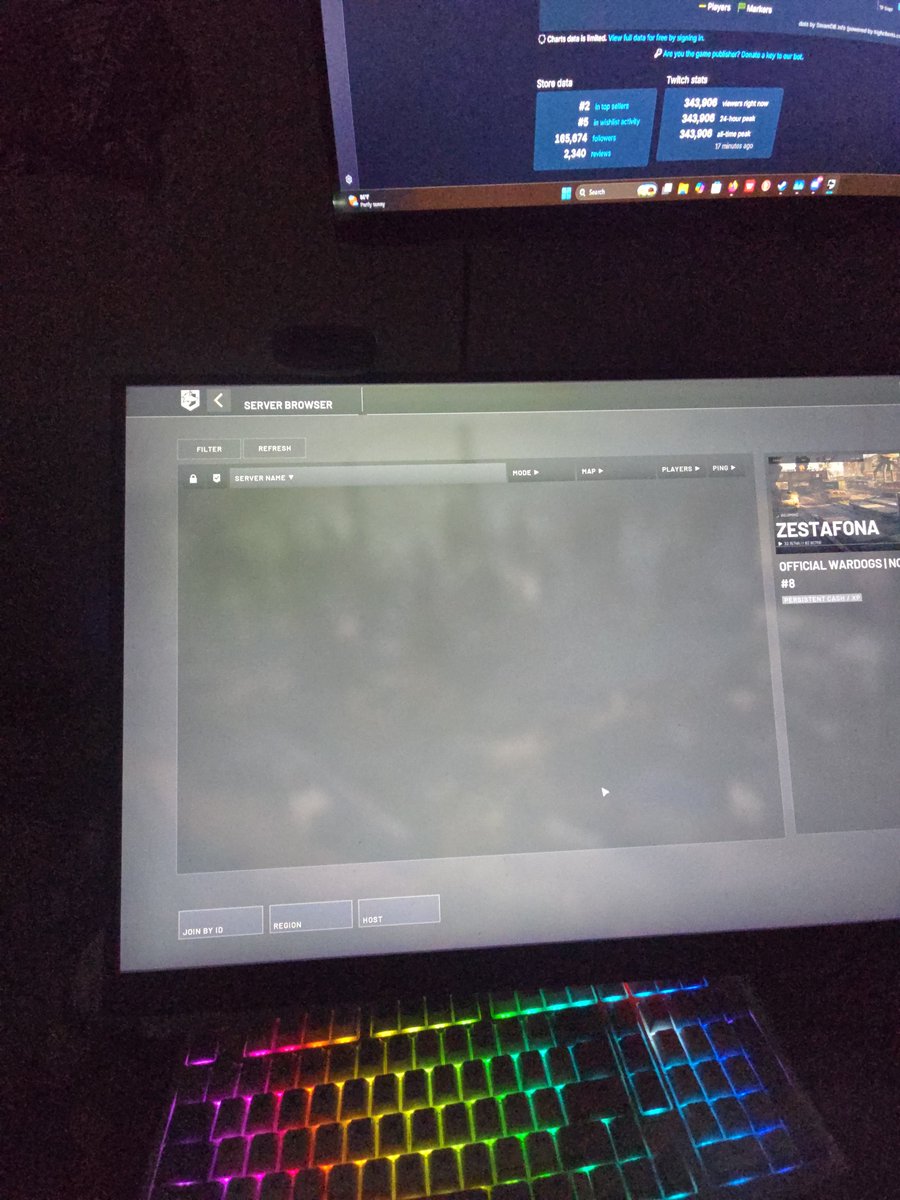The_ders508's tweet photo. @Brammflakes What good is getting into the game when the servers look like this https://t.co/Q8ieNvJBR7