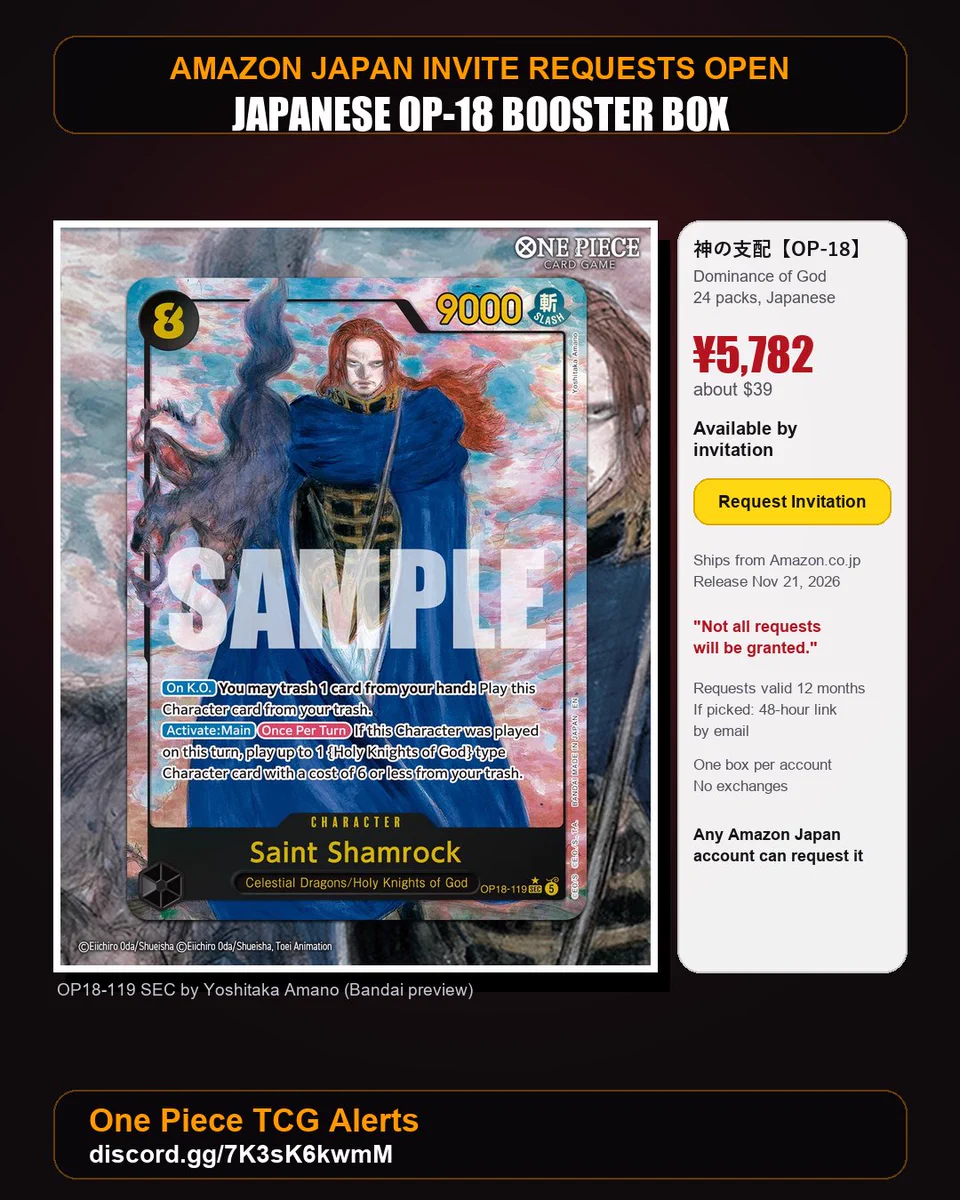 One Piece TCG Alerts on X: 