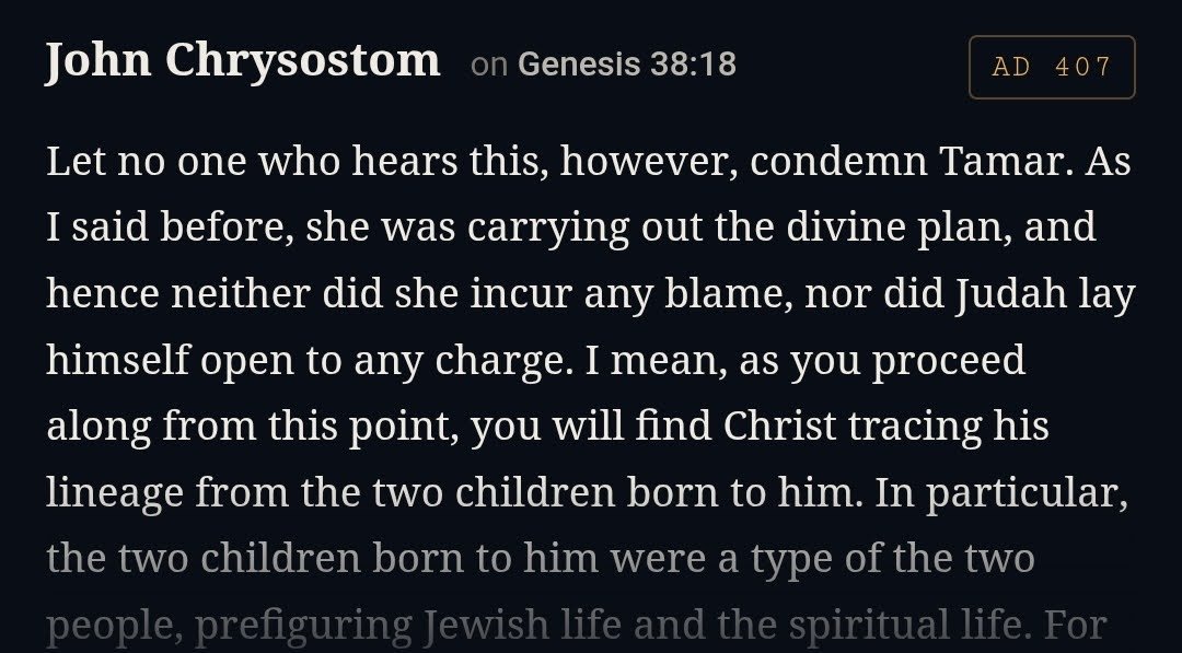 1KingMM99's tweet photo. @ironman5447 @Officialbarsame How old were u when ulearned that Jesus killed Onan to carry out His divine plan which was to have Onan's father commit adultery with Onan's wife, so that Jesus would be born of their lineage?

According to John Chrysostom, the incest between them was a divine plan. 🤭 https://t.co/VrIXqQ3XW1