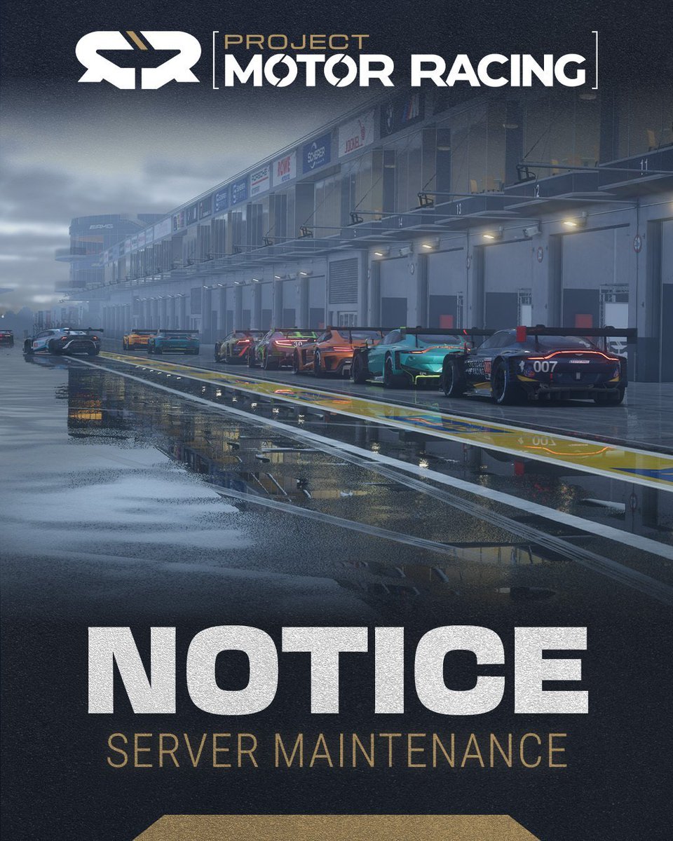 projectmracing's tweet photo. Scheduled Maintenance 🧰

From 12pm BST on the 11th of September Project motor racing online servers will be unavailable for approximately 1 hour.

This is to conduct necessary maintenance and preparations for the upcoming V8 Power Pack DLC releasing on the 15th of September. https://t.co/gDRUKvJuZe