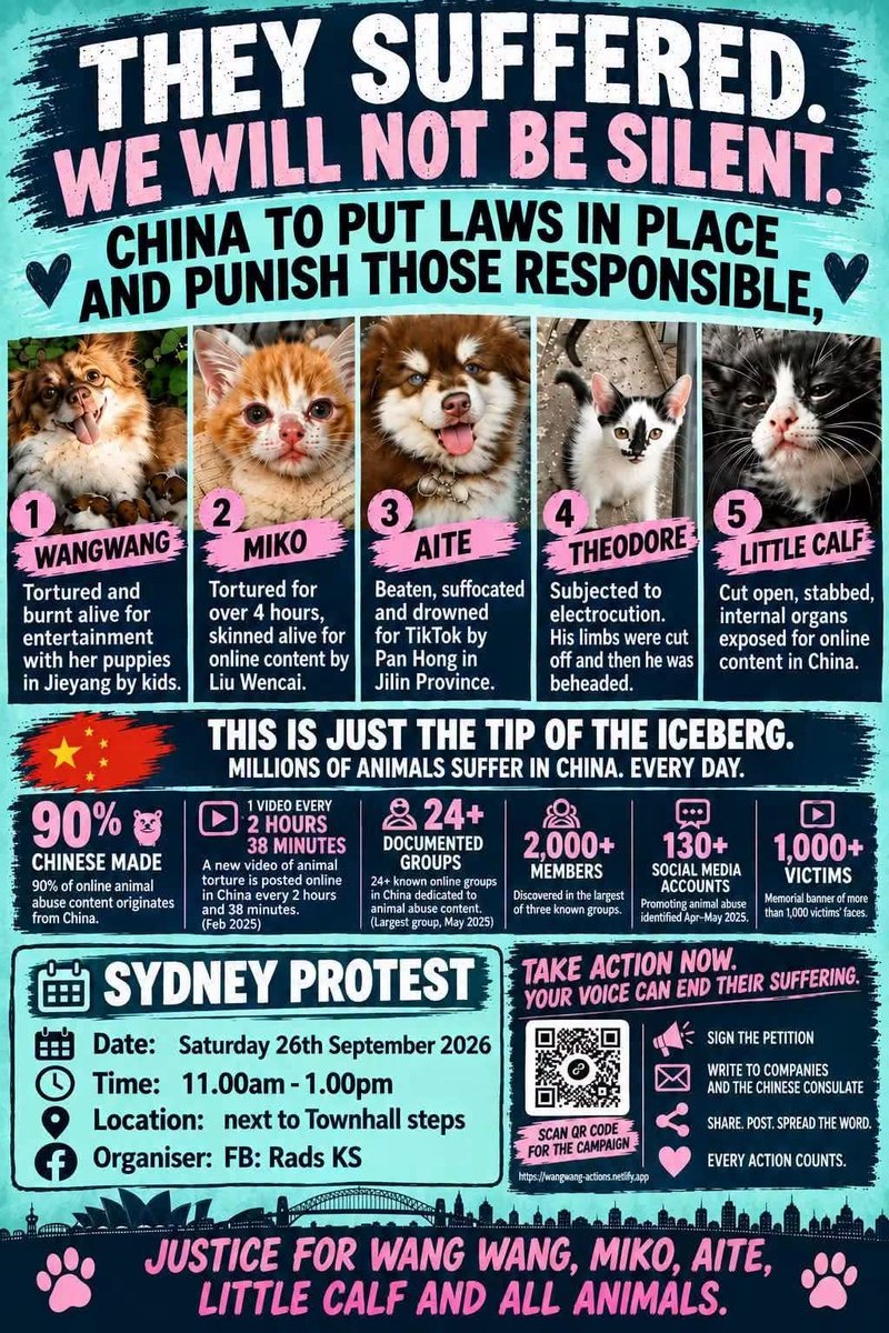 GailBow90094610's tweet photo. #JusticeForWangWang #JusticeForFireball #JusticeForCowcat #JusticeForLittleCalf #JusticeForAite #JusticeForTheodore #JusticeForOrelha #JusticeForTeddy #EndCatTortureInChina #EndKittenTortureInChina #StopAnimalAbuse https://t.co/YM8zTUlXWp